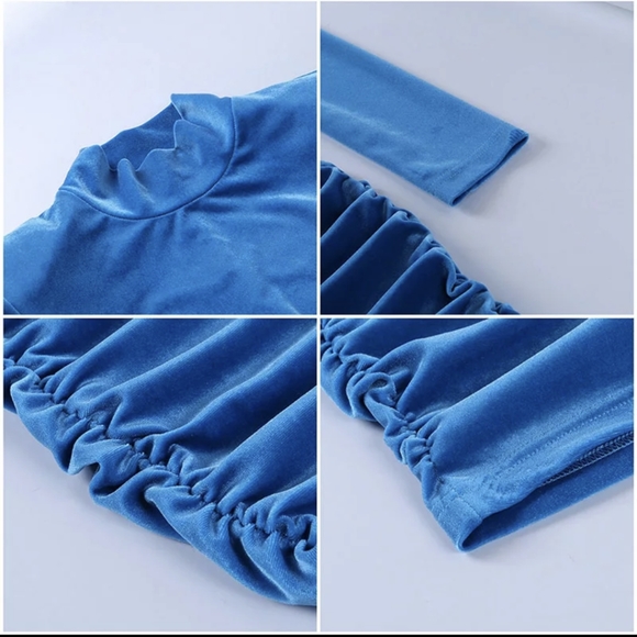 NWT Winter Sexy Slim Fitted Bodycon Ruched Long Sleeve Dress S: Sm-Med - Picture 8 of 13